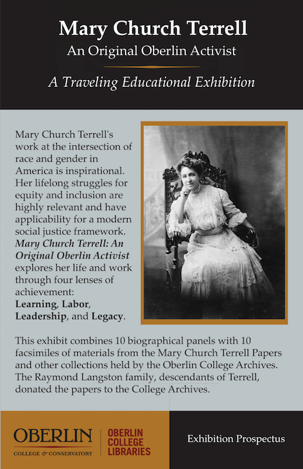 Mary Church Terrell Traveling Exhibit Info Sheet