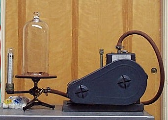 bell jar and vacuum pump