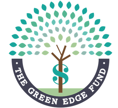Logo of tree drawing with words green edge fund
