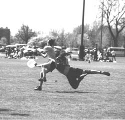 Photo of men's ultimate frisbee game