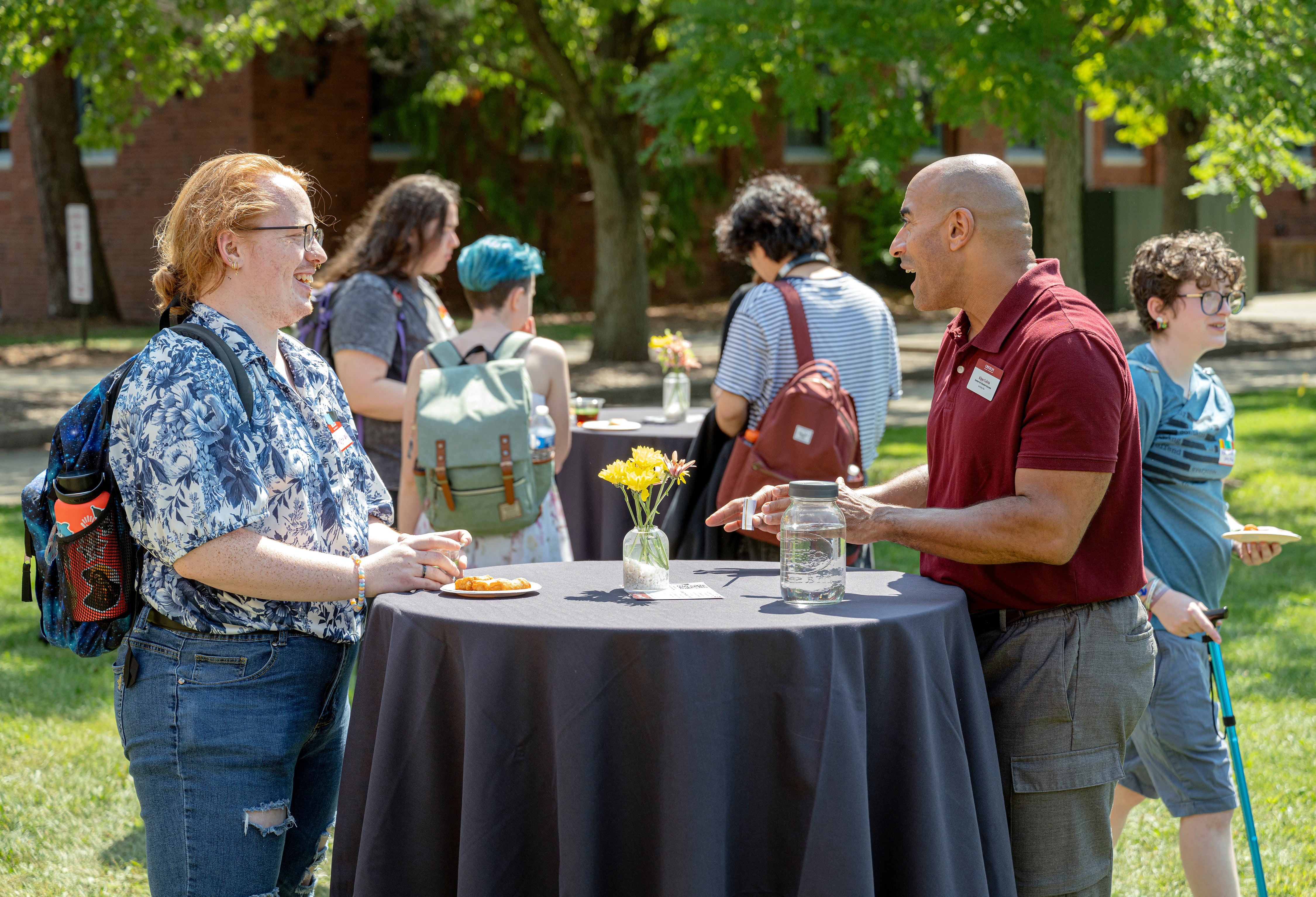 Second year students chat with CSS staff during the Sophomore Welcome Back event.