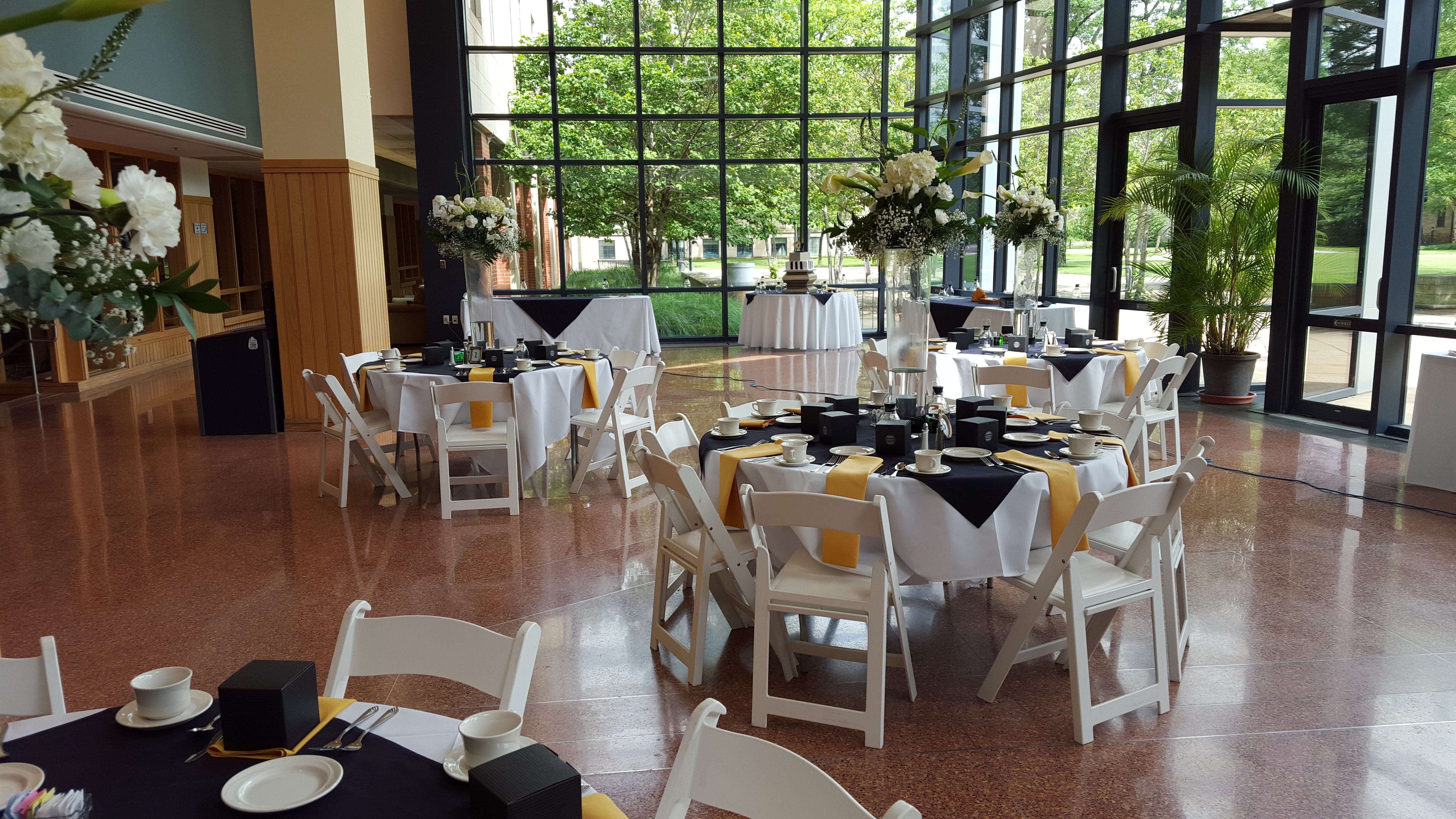 Table and chairs decorated