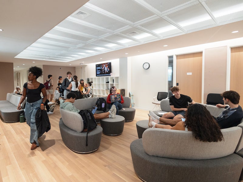 students hanging out in a social space.