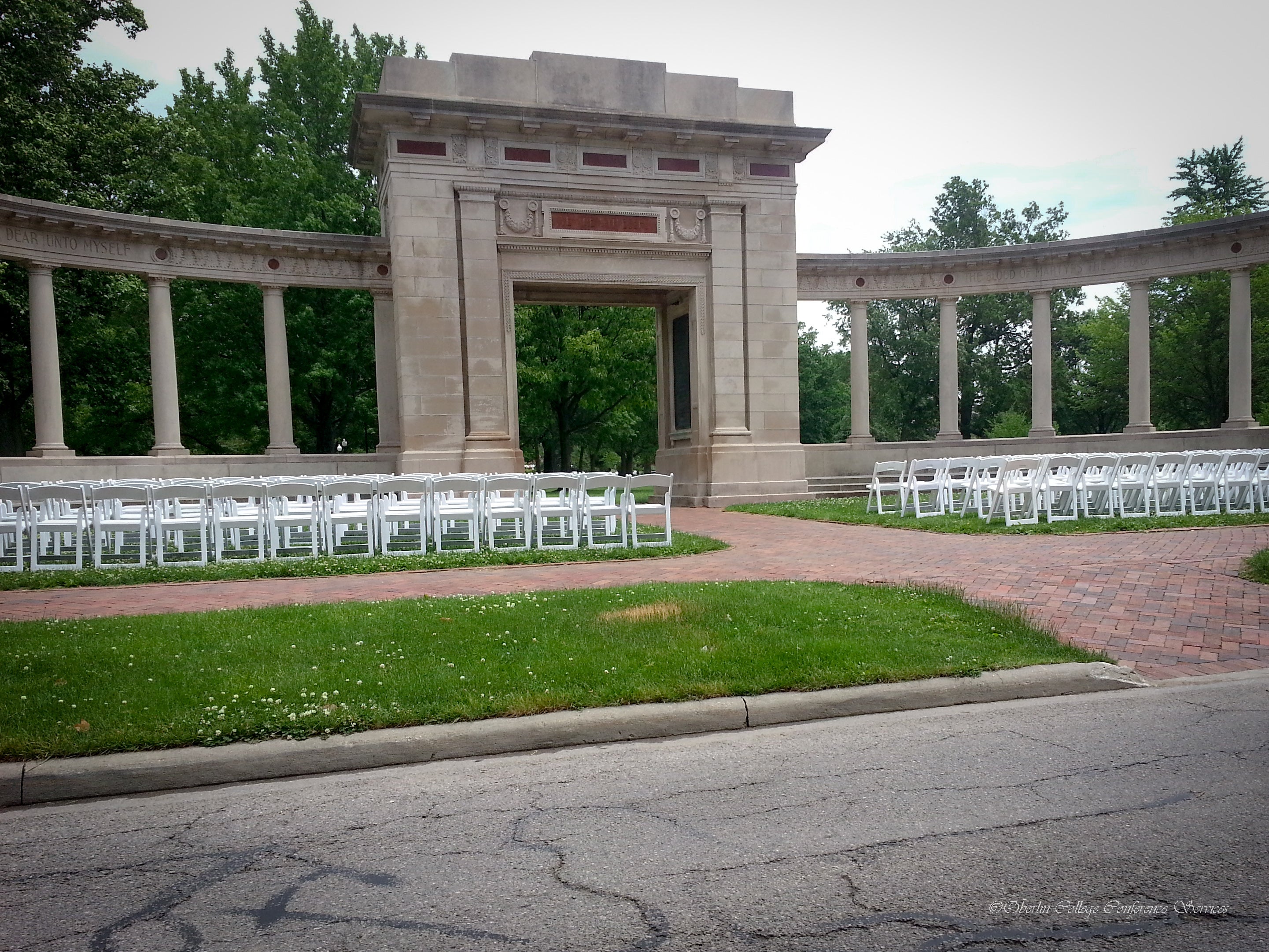 Memorial Arch chair setup