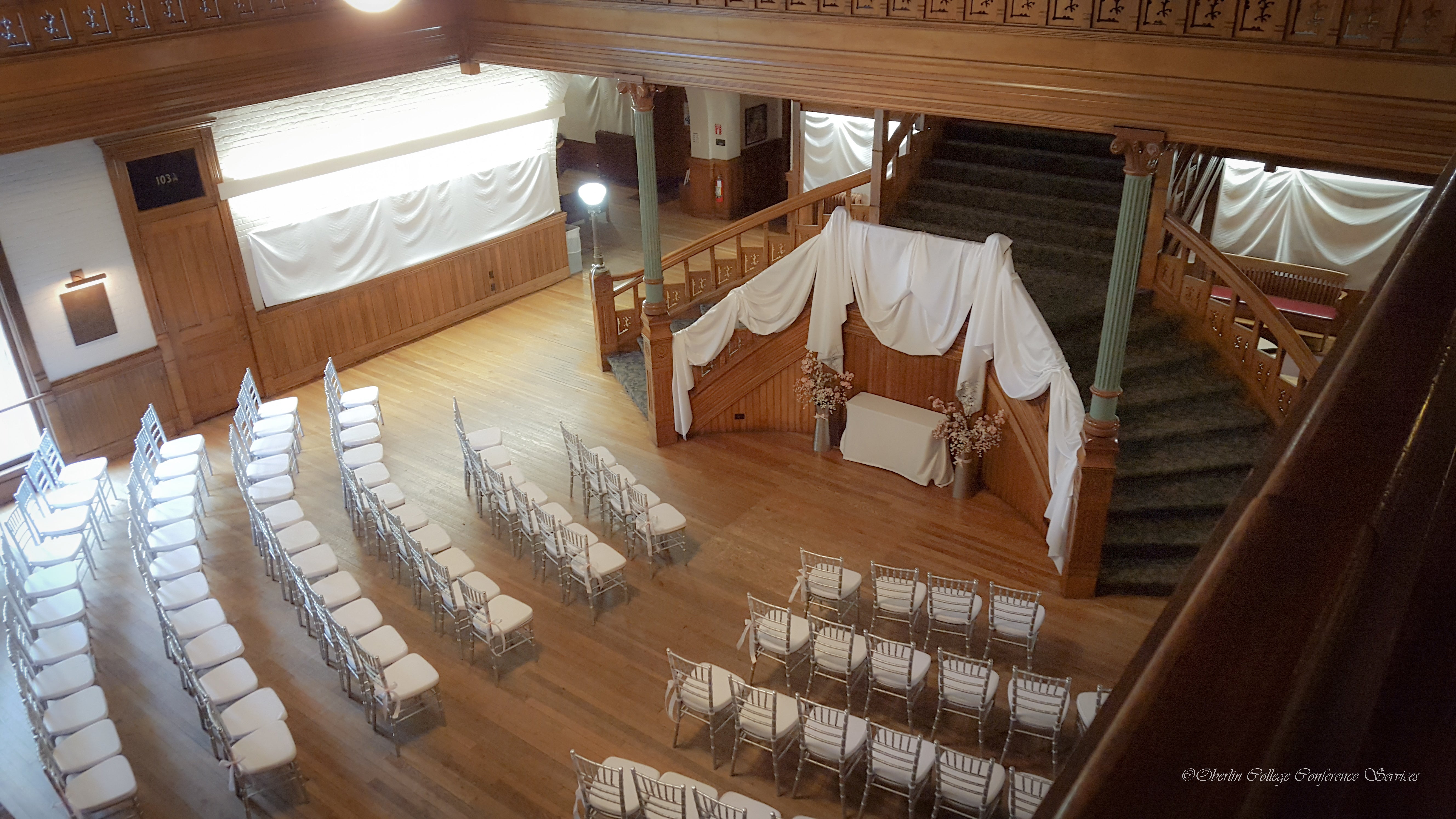 Peters Hall setup for Wedding