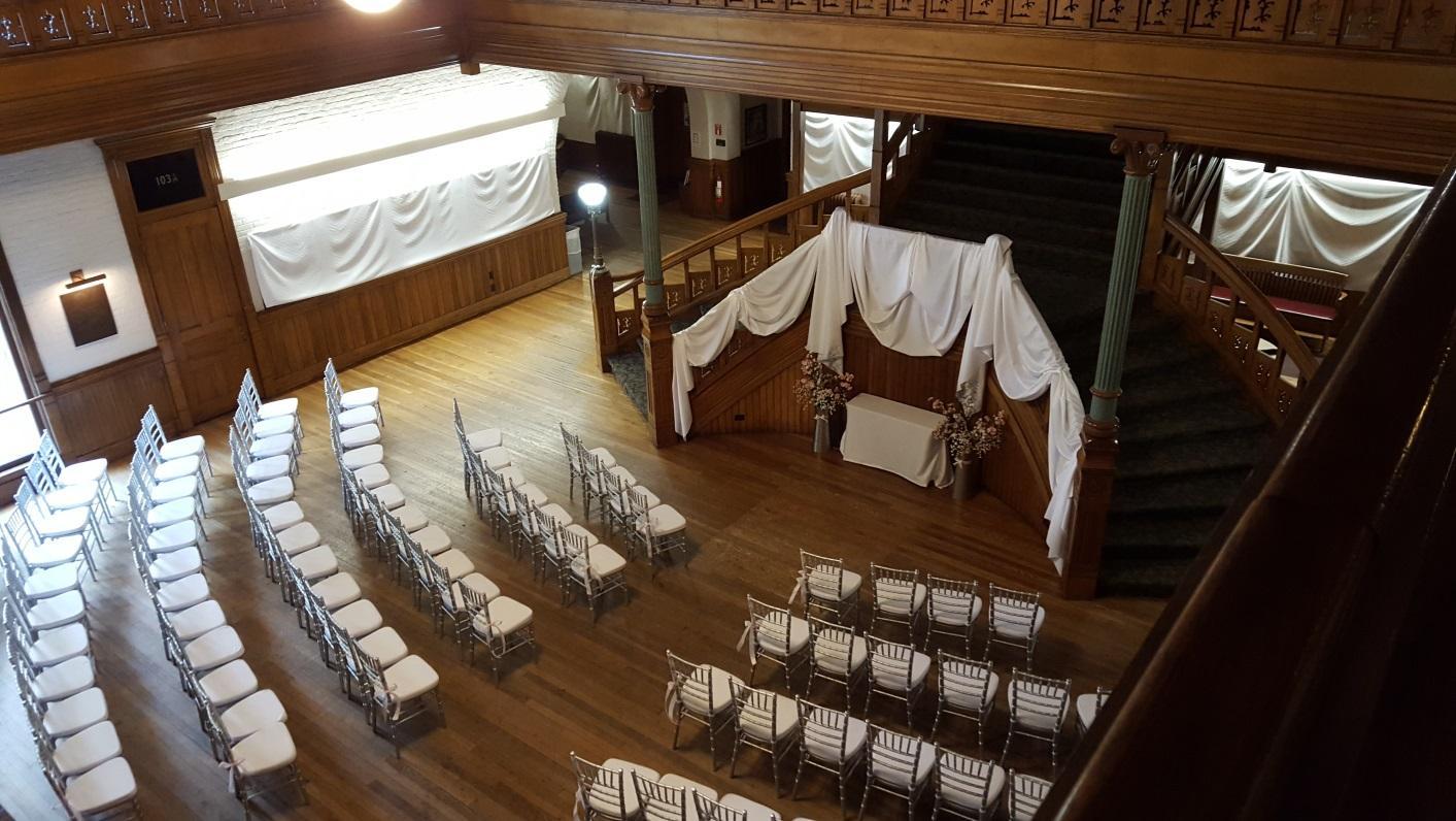 Ceremony setup for Peters Hall