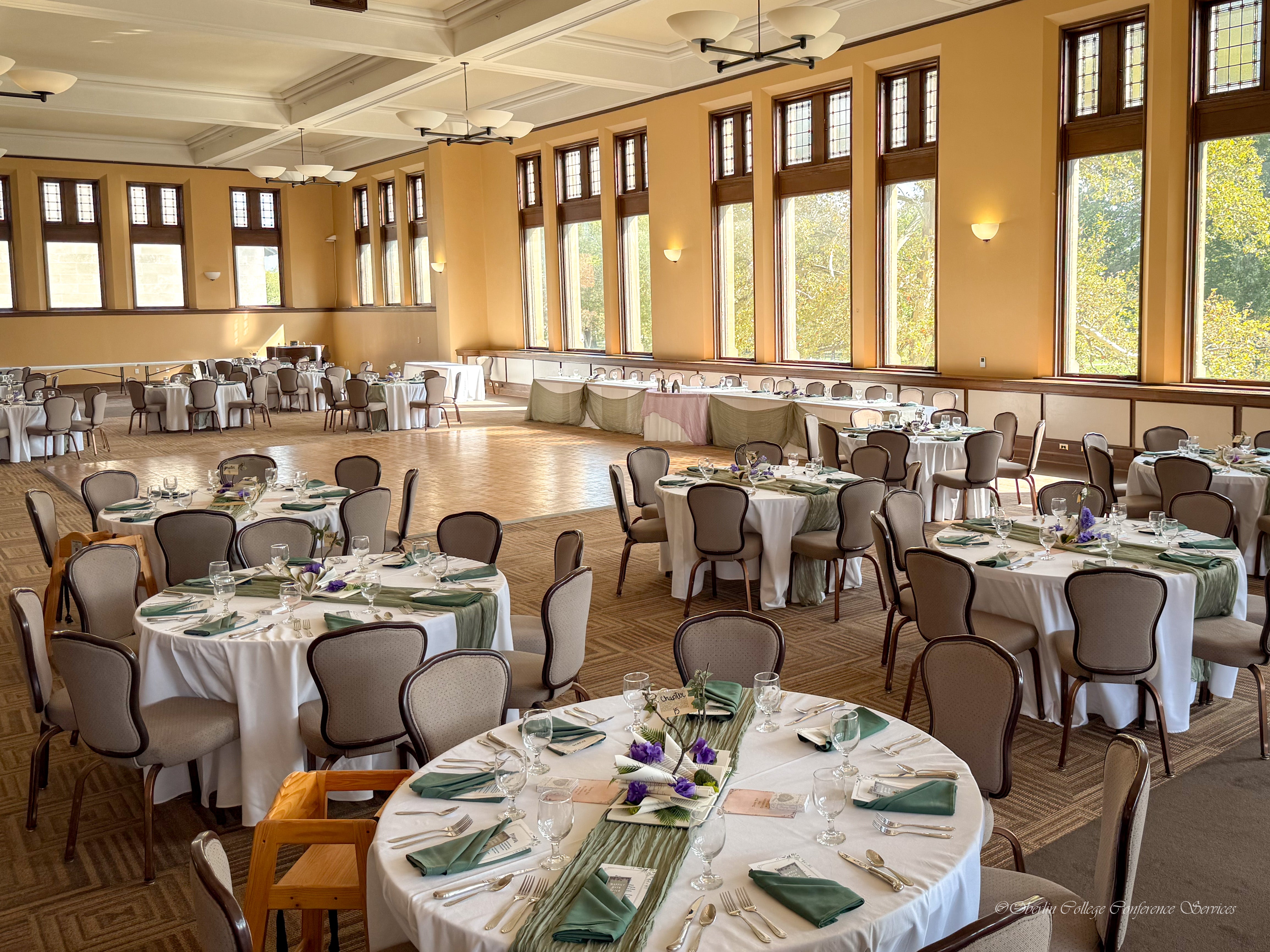 root room setup for a wedding reception