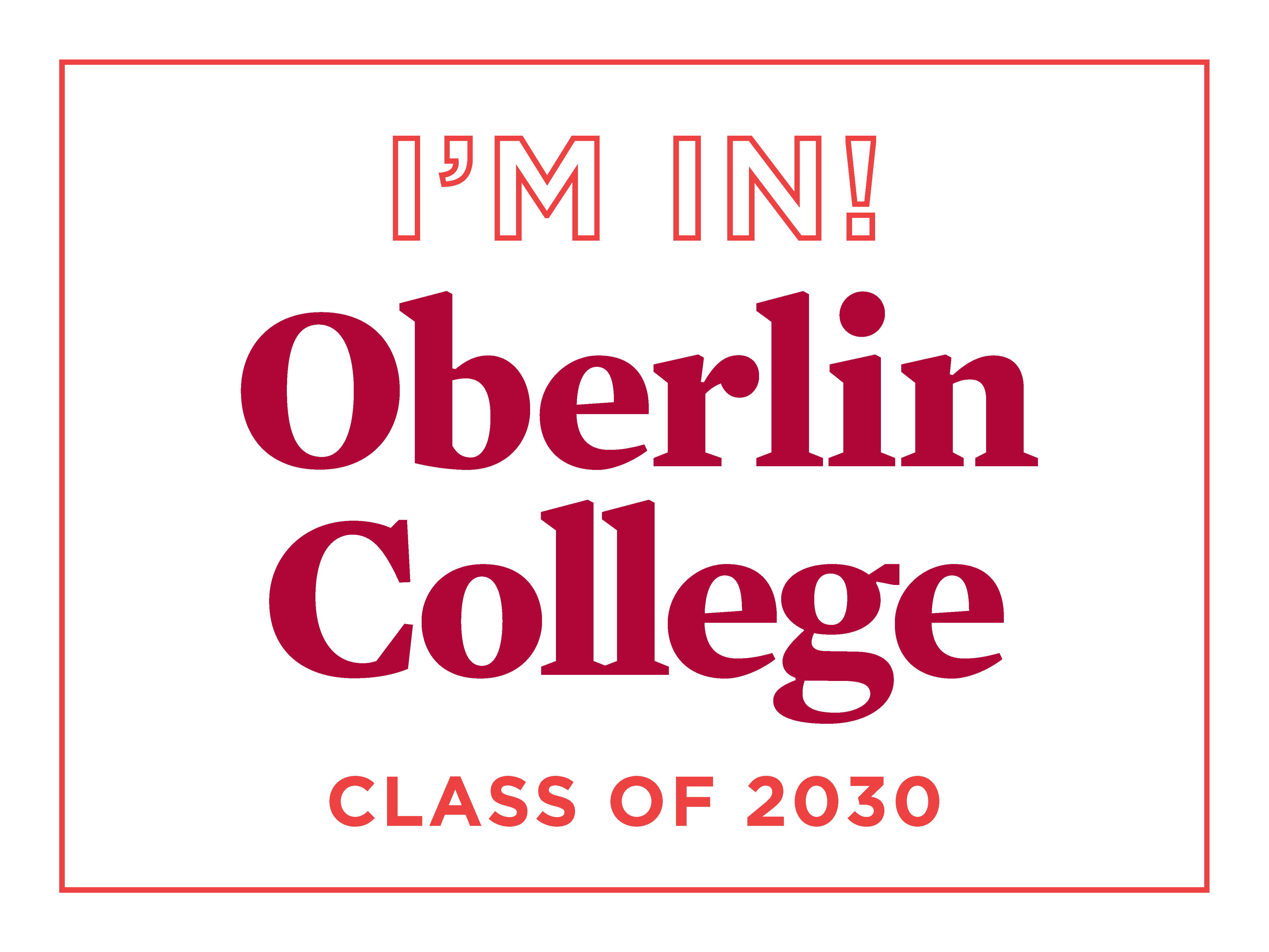 College Bound Oberlin on white background.