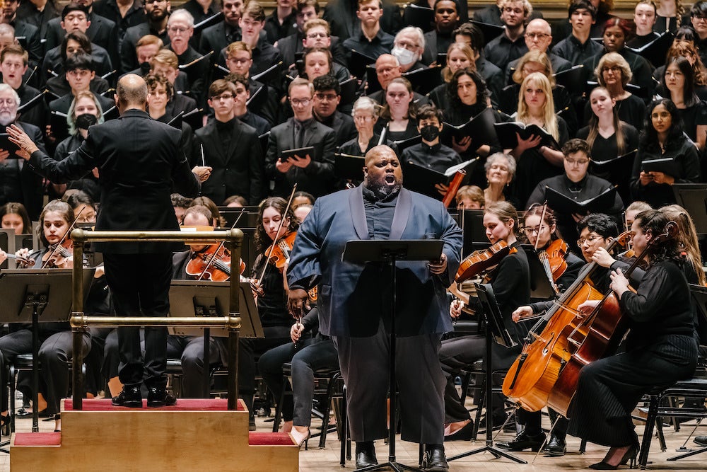 Limmie Pulliam performing with orchestra.