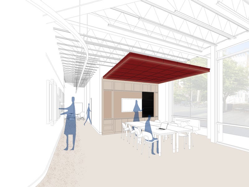 rendering of ground-floor collaboration area.