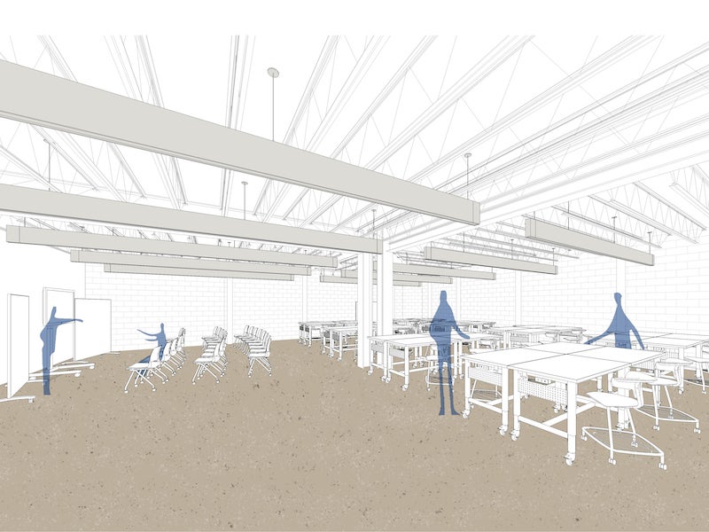 rendering of integrated arts studio.