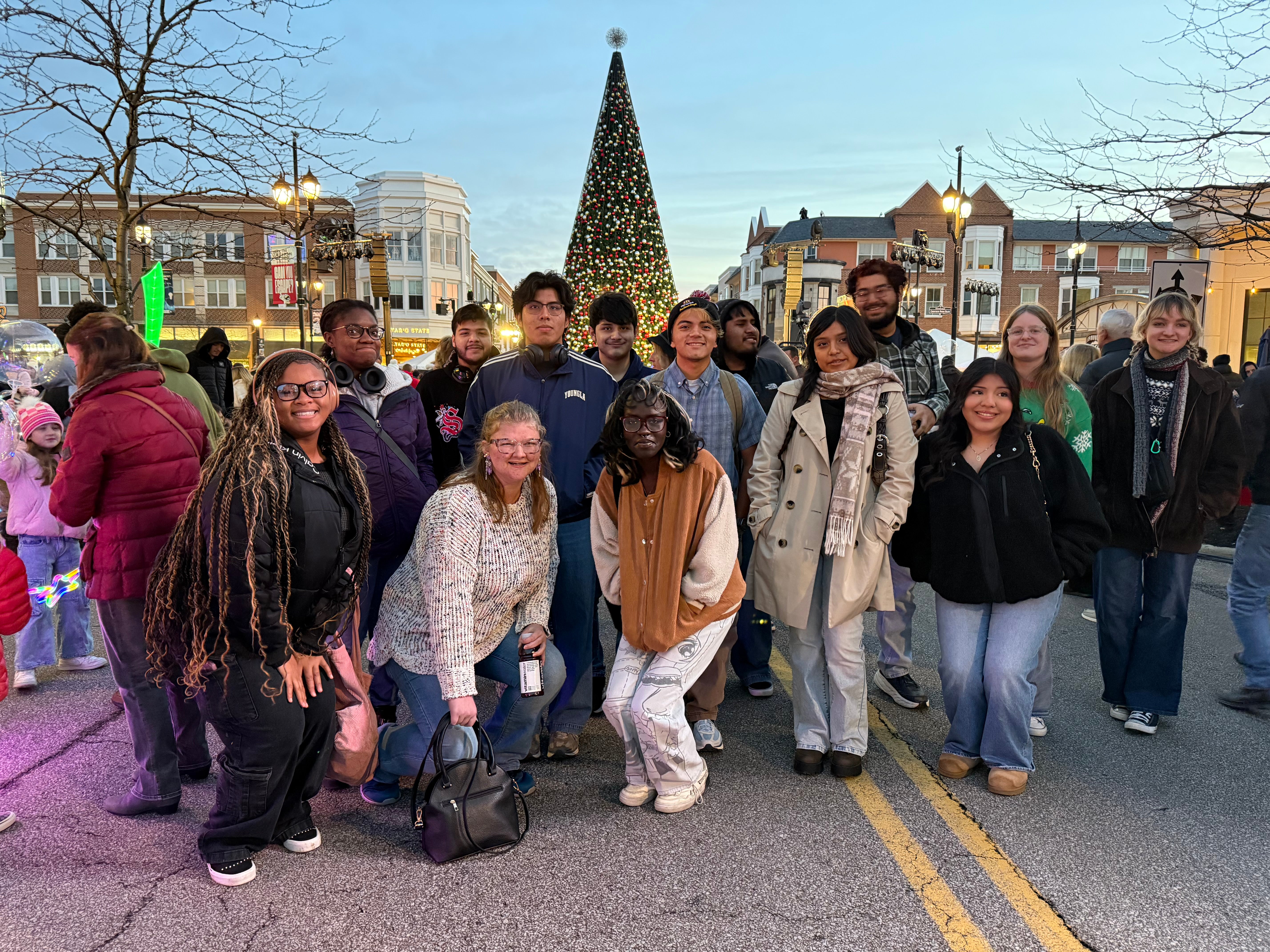 QuestBridge students visit Crocker Park for the annual Tree Lighting ceremony.