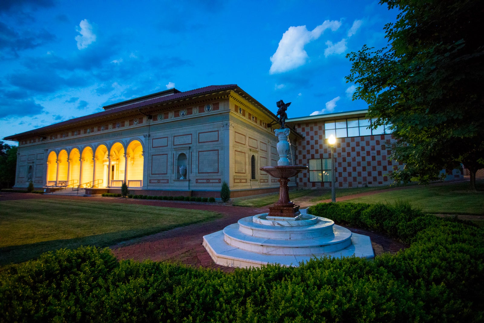 The Allen Museum at dusk.