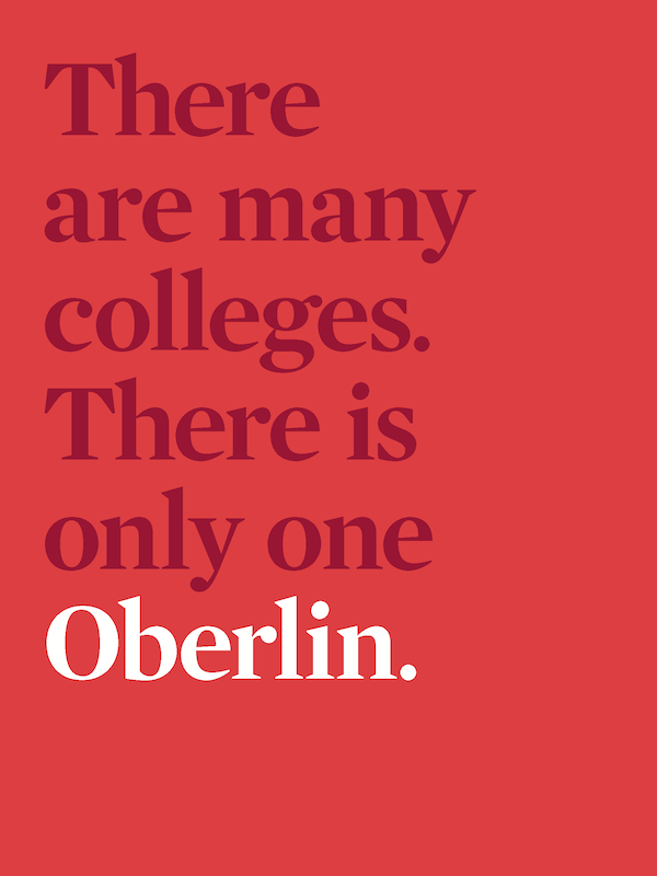 Viewbook cover: There is only One Oberlin.