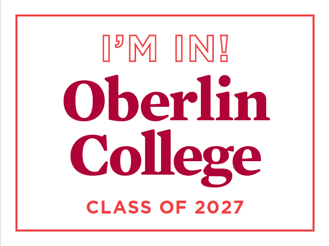 I'm in! Oberlin College Class of 2026 on white background.