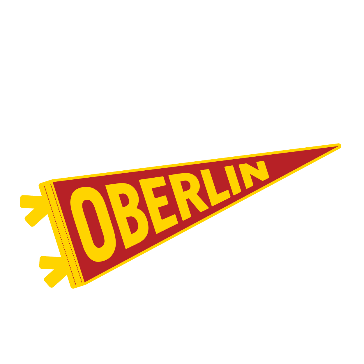 Oberlin pennant with animated motion.