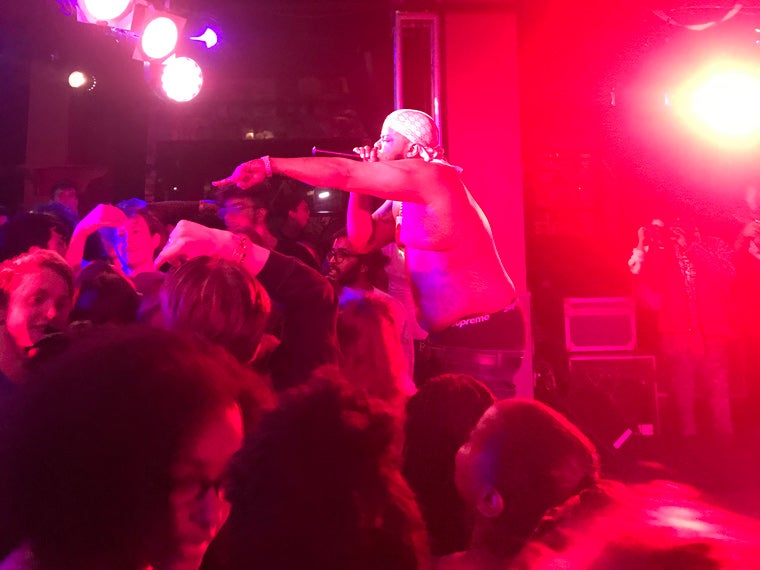 Maxo Kream performs under stage lights