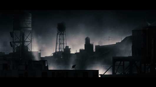 Picture of a dark, industrial cityscape