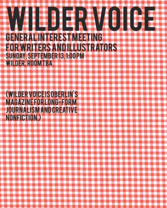 Wilder Voice general interest meeting poster
