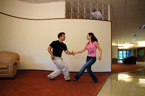 Two people mid-dance 
