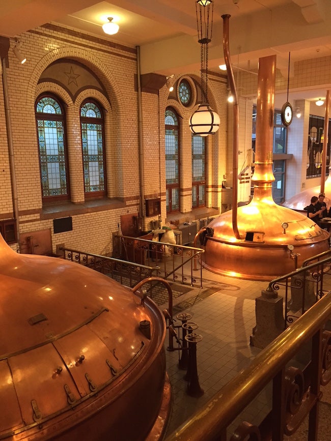 The interior of a brewery