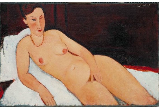 Painting of a naked woman lounging 