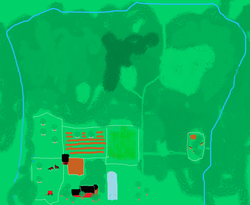 Rough outline of the farm's boundaries. The link opens a more detailed map, described below.