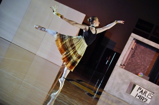 A student making a ballet pose 