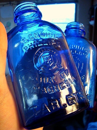 Blue glass bottle 