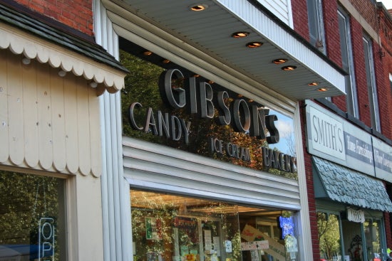 Storefront: Gibson's Candy, Ice Cream, Bakery