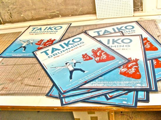 Printed Taiko drumming posters 