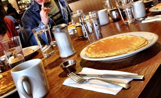 A plate of pancakes at the Black River Cafe 