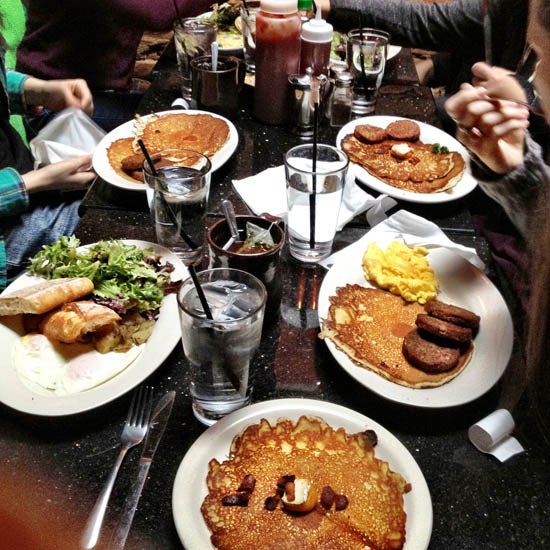 A table full of breakfast food at The Feve