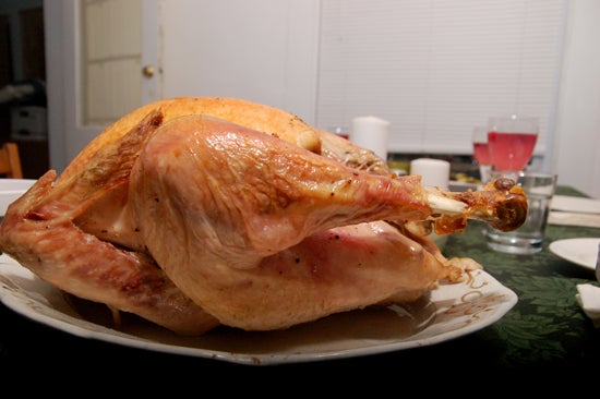 The turkey on a platter