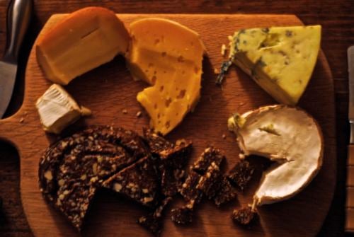 A cheese and sausage board 