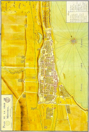 An old map of a settlement 