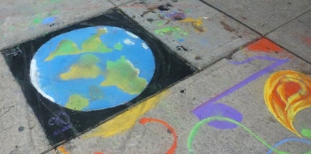 Chalk drawing of the earth