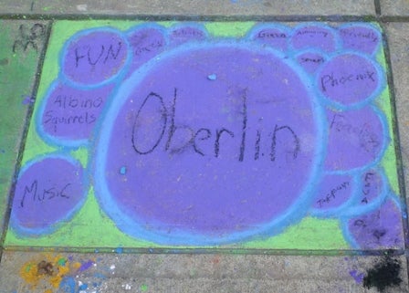 Chalk drawing on a sidewalk