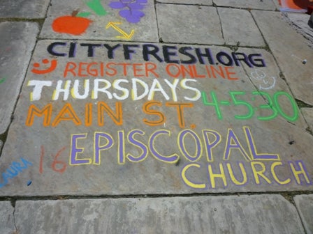 Chalk drawing for CityFresh.org