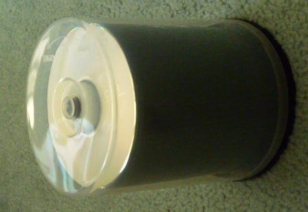 Tube containing rewritable CDs