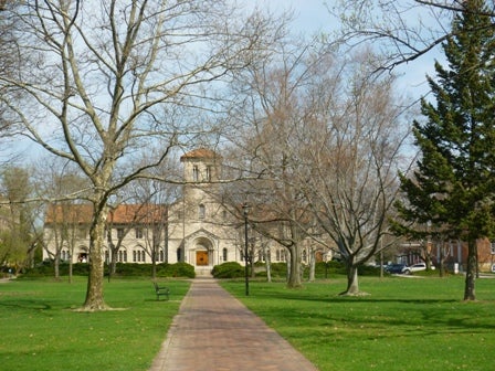 The walkway to Fairchild Chapel