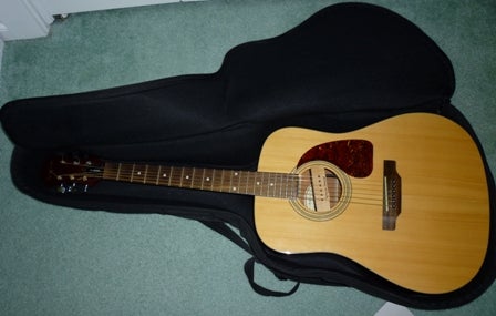 Acoustic guitar in a case