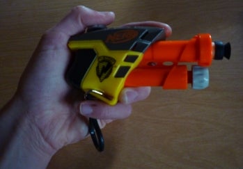 NErf gun the size of a hand