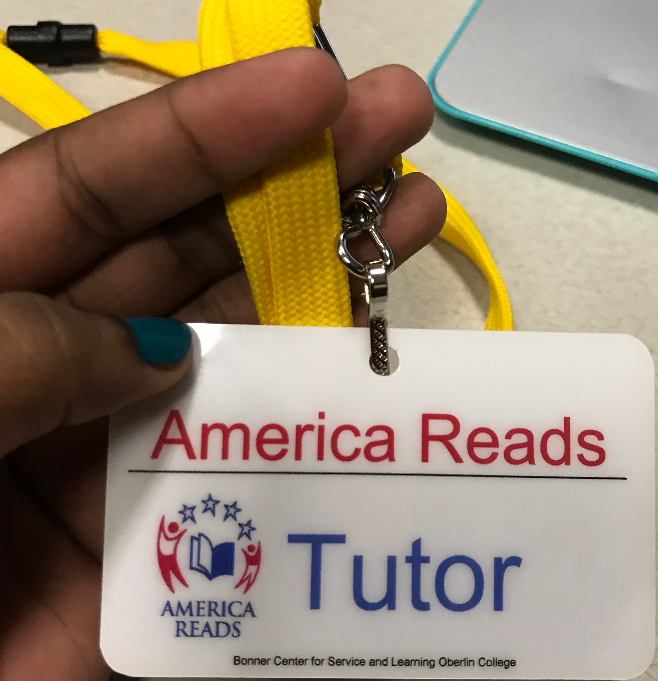 America Reads name tag