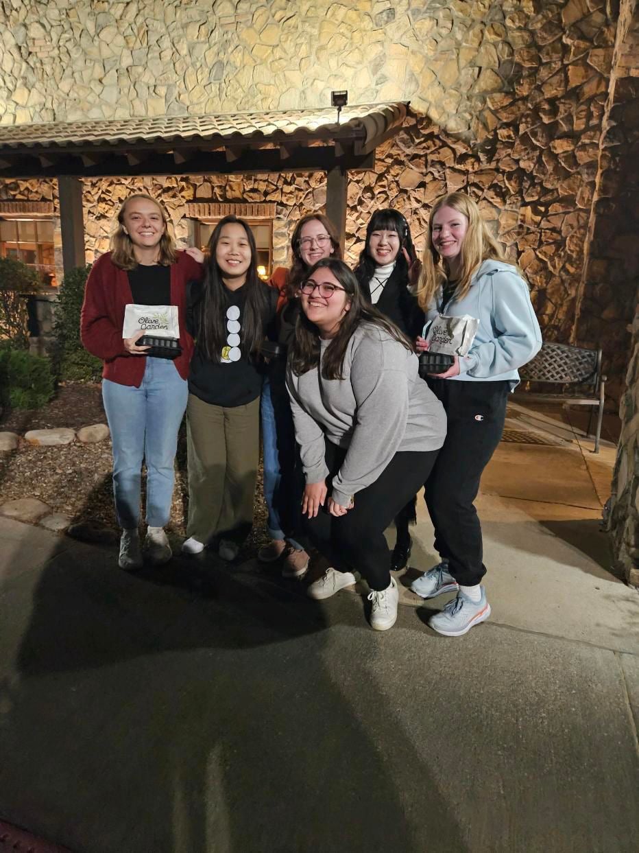 Me and my friends that I made in my first year seminar.