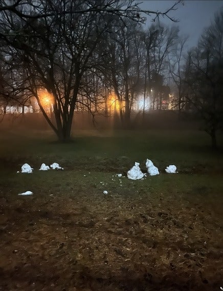 Snowmen melting