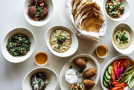 Various Lebanese cuisine dishes