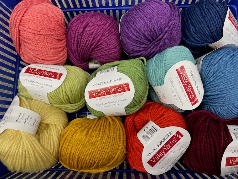A shopping basket of yarn