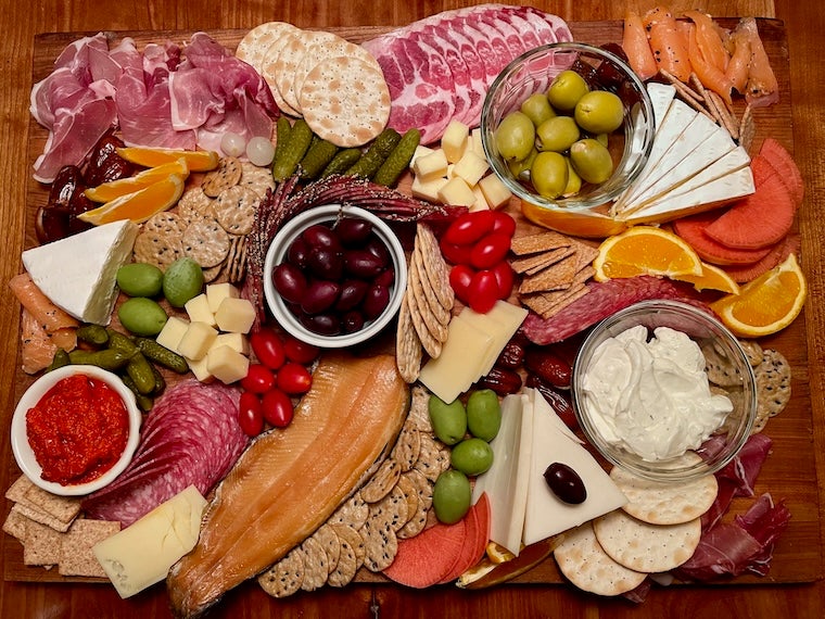 A charcuterie board