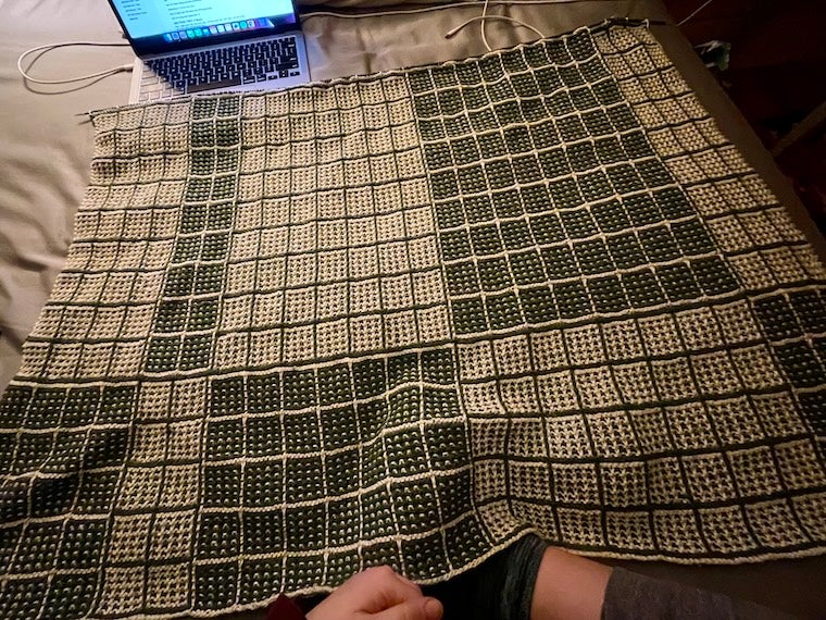 My blanket, halfway done!
